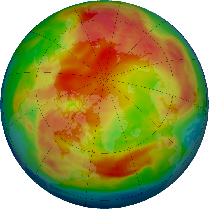 Arctic ozone map for 08 February 1985